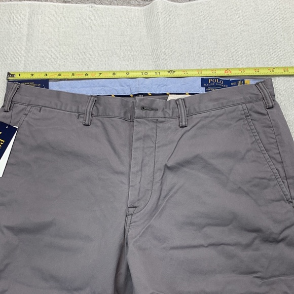 RALPH LAUREN Mens Gray Straight Leg Stretch Straight Fit Chino Pants 36 X 32 - Picture 6 of 10